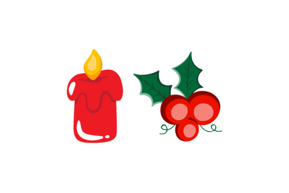 Candle Mistletoe Graphics: Festive Illustrations for Crafters
