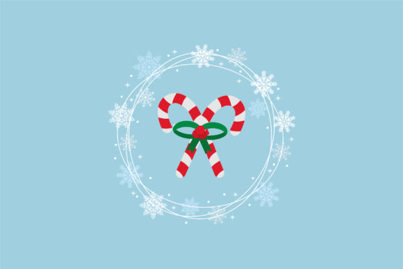 Christmas Circle Wreath with Candy: Graphics & Illustrations