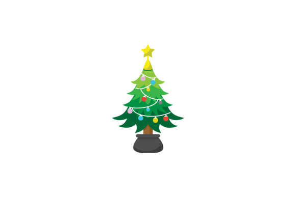 Christmas Day Decoration with Tree Graphics & Illustrations