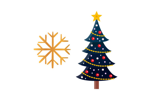 Christmas Tree Snow Graphics: Illustrations for Local Branding
