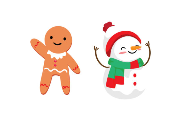 Cookies Snowman Christmas Vector Graphics & Illustrations