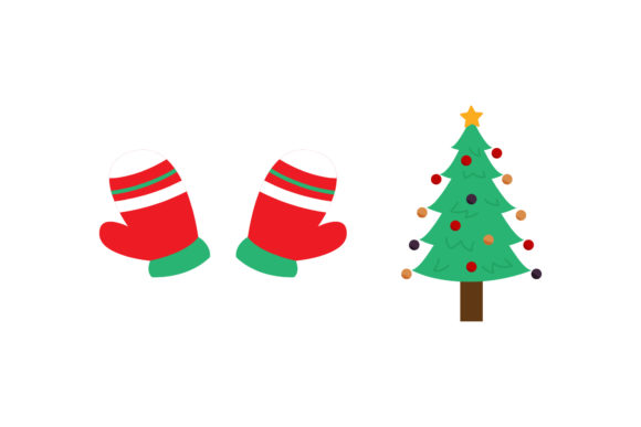 Gloves Tree Set Graphics: Festive Illustrations for Branding