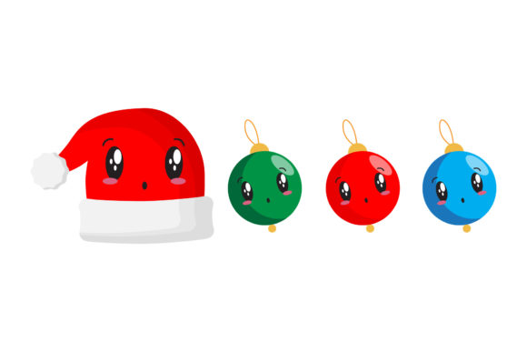 Hat Decorations Set Christmas Vectors: Graphics & Illustrations