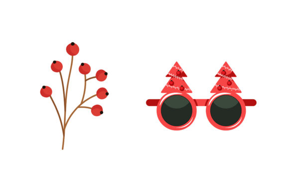 Mistletoe Glasses Christmas Vectors: Festive Graphics & Illustrations