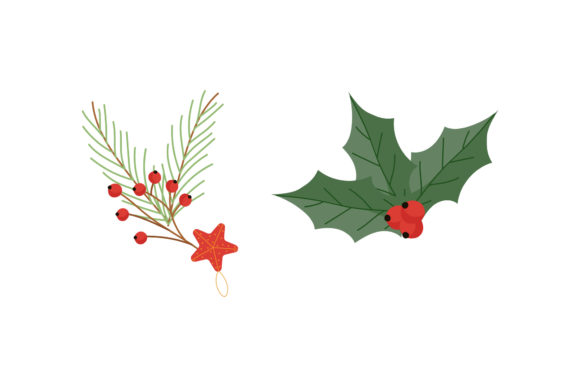 Mistletoe Plant Christmas Vectors: Graphics & Illustrations
