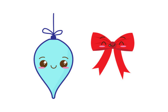 Ribbon Ornament Set: Christmas Graphics & Illustrations