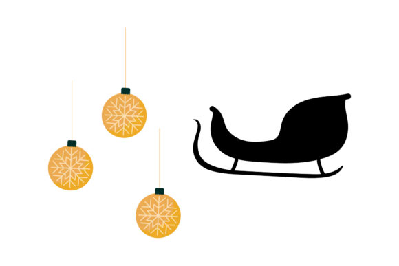Santa's Sled Ornament Vector: Graphics & Illustrations