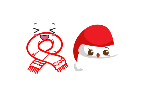 Scarf Santa's Hat Christmas Graphics & Illustrations