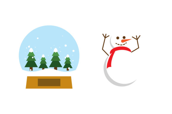 Snowman Snowball Christmas Vectors Set: Graphics & Illustrations
